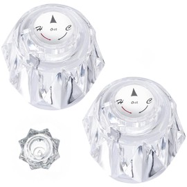 Shower Knob Replacement Compatible with Delta RP2391 Single Clear Knob Handle Kit, Shower Bathtub Tub Faucet Handle Replacement with Button and Set Screw (1)