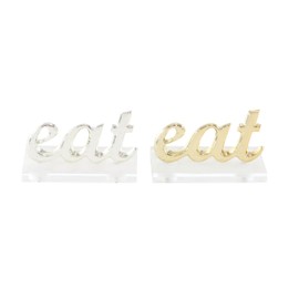 Deco 79 98422 and Acrylic Eat Decorative Signs (Set of 2), Silver/Gold/Clear