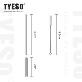 TYESO - TS-8848A/B Compatible Replacement Straw *1 + Straw Brush*1, For 600ml Tumbler (Straw + Straw Brush Only)