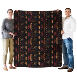 Denali Ultimate Comfort Rustic Throw Blanket with Lightweight Microplush Acrylic, Super-Soft Fabric, American Made Hand-Stitched, Washable, & Dryable Throw Blankets - Black Lake Design (60x70)
