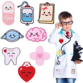 GGUFAY Pack of 8 Retractable, Nurse ID Card Holder, Cartoon ID Card Holder, Badge Reels ID Card, for Nurse, Doctor, Teacher, Student