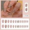 24 Pcs Long Ballerina French False Claw Glitter Rhinestone Ice