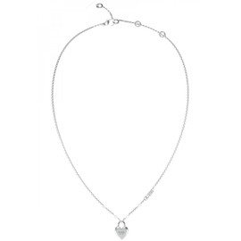 GUESS Necklace JUBN04210JWRHT-U Heart Steel Silver No Gemstone, Silver, No Gemstone