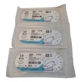 Ethicon Sutupak Seda Silk 3-0 Negra Trenzada 45cm Esteril Dental