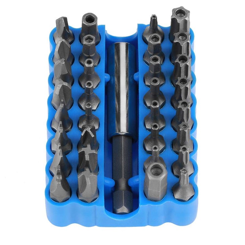 Screwdriver Bit Kit, 33Pcs Multifunctional Precision Hollow Security Tamperproof Star/Tri-Wing/Hex/Spanner