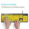 Large Print Computer Keyboard, Wired USB High Contrast Keyboard with