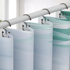 Goowin Shower Curtain Hooks, 12 Pcs Shower Curtain Rings, Durable Shower Curtain Rings Rust Proof, Double Glide Shower Rings for Curtain, Simple Shower Hooks for Shower Curtain & Liner, Bronze