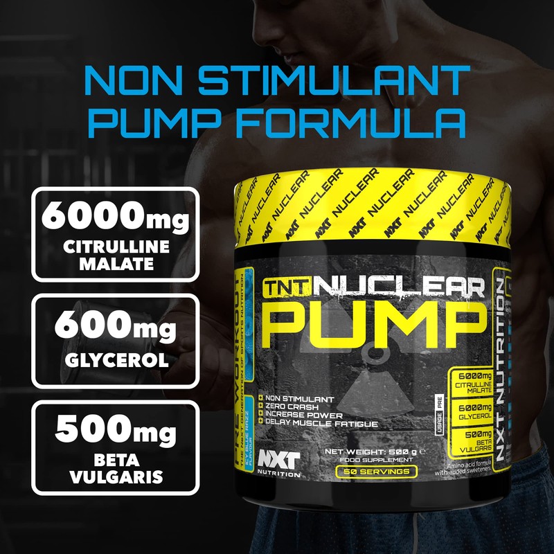 NXT Nutrition TNT Pumpe (ICY Blue Razz Geschmack), 50 Portionen