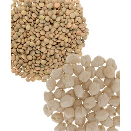 Certified Glyphosate Residue Free Chickpeas and Brown Lentils | 10 LBS Total | Desiccant Free | Family Farmed in Washington State | Non-GMO Project Verified | Kosher | Field Traced | Burlap Bags (5 Pound, Pack of 2)