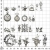 40 PCS Alice in Wonderland Fairy Charms Collection - Antique