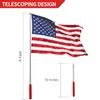 Anley 4 Feet Telescopic Handheld Flagpoles, Portable Staff with Clips