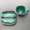 Ichikyu 589-04 Mino Ware Coffee Bowl, Taidokusa Deep Sea