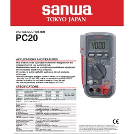 GuliTech Japan Sanwa PC20 Digital Multimeters/Data Processing (PC Link)(PC-20)