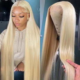 BZN 613 13x6 Lace Front Wig Human Hair 13x6 28 Inch 200 Density 613 Lace Frontal Wig Blonde Wig Human Hair Straight 613 HD Lace Frontal Wig Pre Plucked With Baby Hair