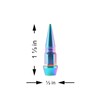 TVC20 Silver 4pcs Long Spike Spiked Tire Valve Stem Caps
