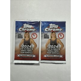 2x 2024 Topps Chrome Team USA Olympic & Paralympic Factory Sealed Pack LOT