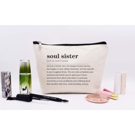 Birthday Christmas Gifts for Soul Sister,Sister-in-Law,Bestie,BFF,Best Friend,Female,Unbiological Sis Present,Friendship Gifts for Women,Makeup Bag Cosmetic Bag Travel Pouch