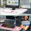Computer Keyboard Stand for Desktop - 6-Level Height Adjustable Acrylic