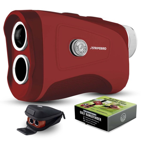 Stripebird - Pro Tour Golf Rangefinder with Slope (Red) -