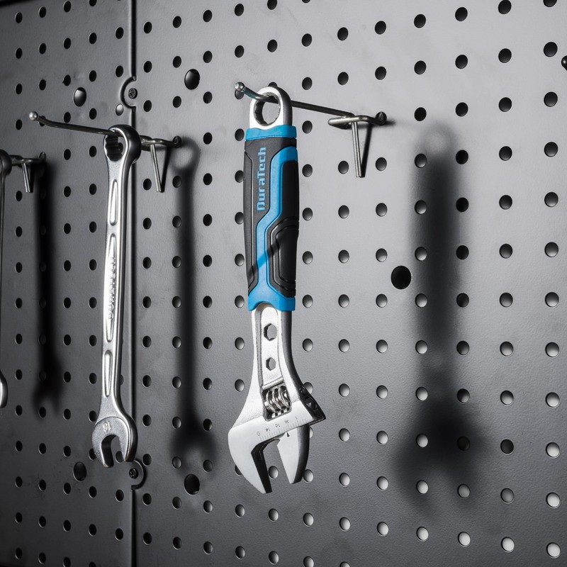 DURATECH 8 Inch Adjustable Wrench, 3-in-1 Spanner with Box End/Hex