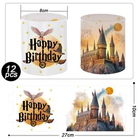 12 Lantern Table Decoration Birthday, Wizard Birthday Decoration, Happy Birthday Lanterns, Magical Wizard Party, Lantern Children's Birthday, Suitable for Tea Lights or Candles