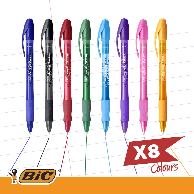 Bic 943441 Gel Ocity Illusion Print Gel Pen 0.7 mm (Pack of