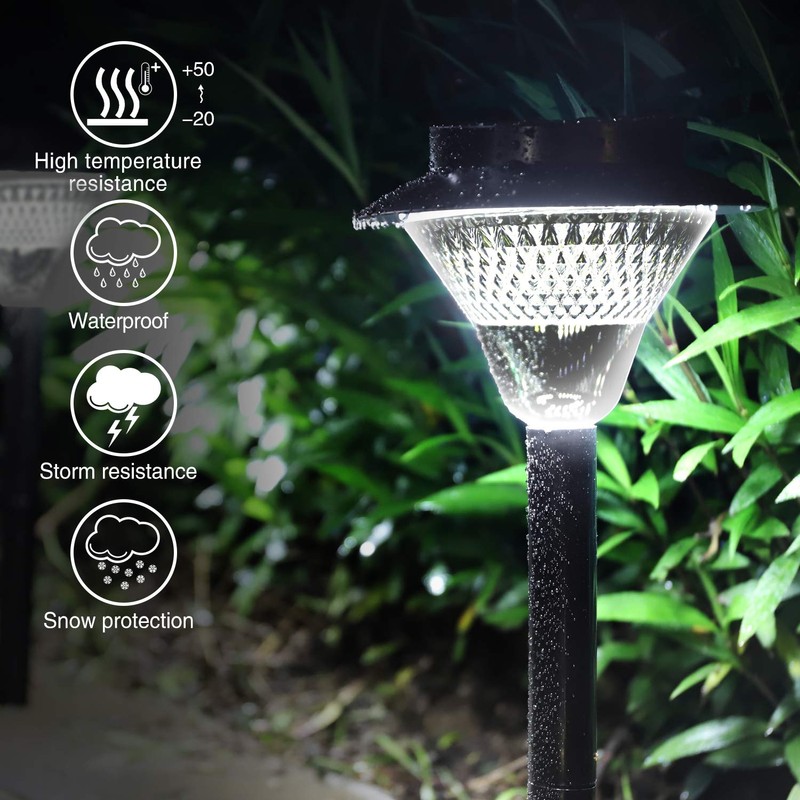 BeideLt Solar Pathway Lights Outdoor, 2 Pack Upgraded Solar Outdoor