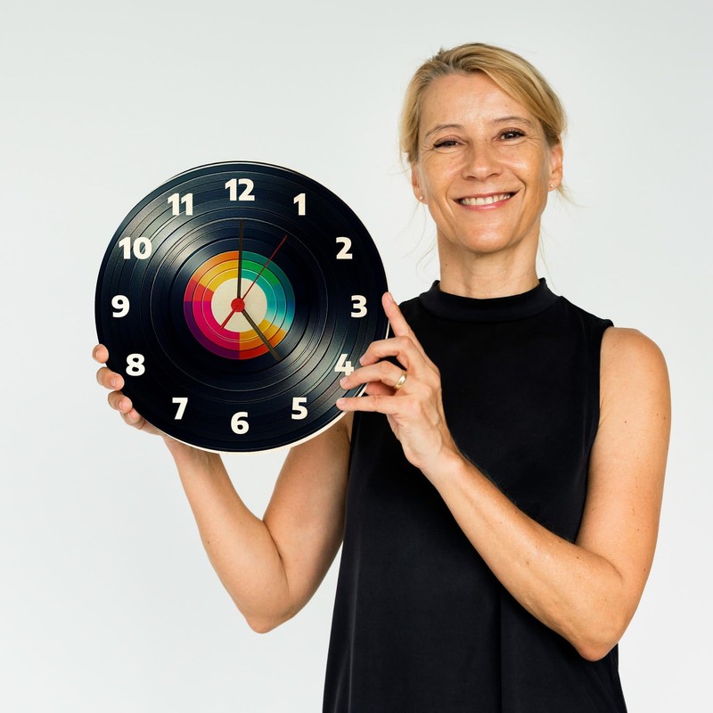speecheese Vinyl Record Wall Clock Circular Wall Clock in Design