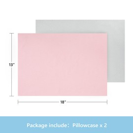 TILLYOU Toddler Pillowcase 2 Pack with Envelope Closure,13" x 18" Silky Soft Microfiber Travel Kids Pillowcase for Boys and Girls,Gray & Pink