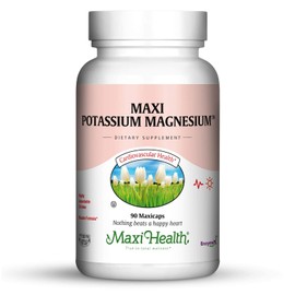 Maxi Health Potasio Magnesio - Apoyo Energético - Fórmula para corazón y músculo - 90 cápsulas - Kosher (Pot)