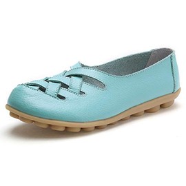 VenusCelia Mocasines planos informales cómodos para mujer, Aqua, 10