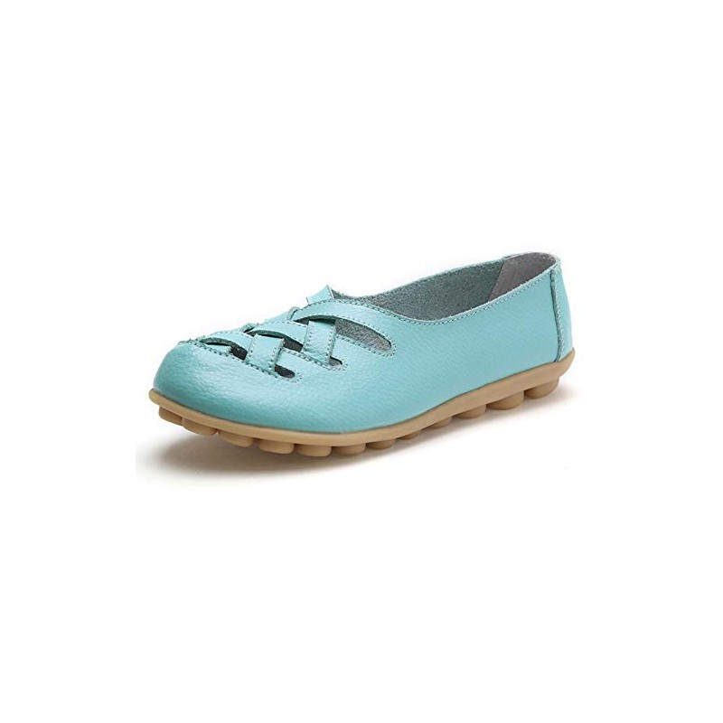 VenusCelia Mocasines planos informales cómodos para mujer, Aqua, 10