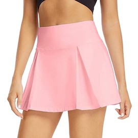 ThreeH Women's Breathable Comfortable Sports Skirt for Running Tennis Badminton Pleated, black