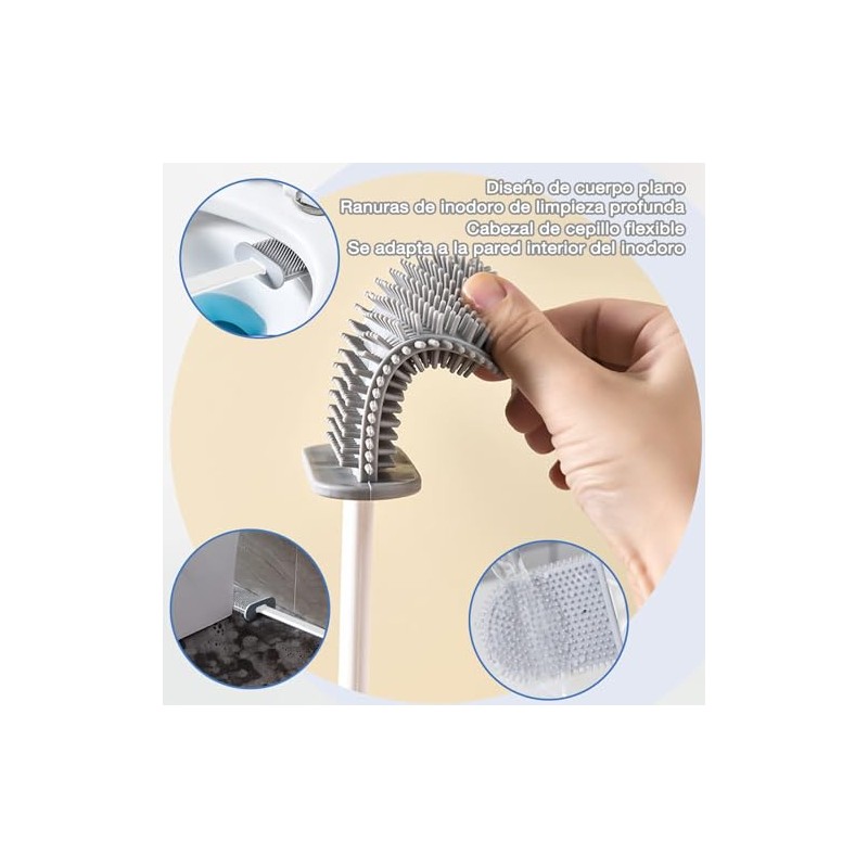Juego de Cepillo Escobilla Inodoro de Silicona 3 en 1