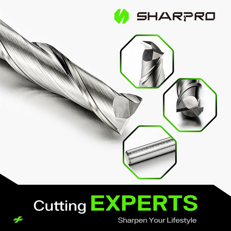 SHARPRO Spiral Upcut Router Bit 1/4 Inch Shank 1/4 Inch