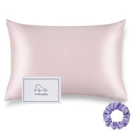 ALASKA BEAR Silk Pillowcase Envelope Closure, 22 Momme 100 Percent Mulberry Silk Pillow Slip Foldover Design, Washable and NO Zipper, King Size 50 x 90 cm (1, Pink)