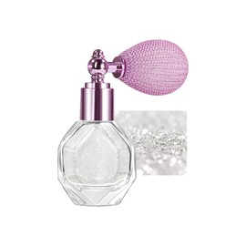 MIESCHER Shimmering Highlighter Powder Spray, Sparkle Powder High Gloss Spray for Face Body & Hair, Long-lasting Glitter Waterproof Face Highlighter for Women Party or Daily Wear, #01 SILVER