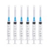 10 Pack 3ml/cc Disposable Luer Lock Lab Syringes with 23Ga