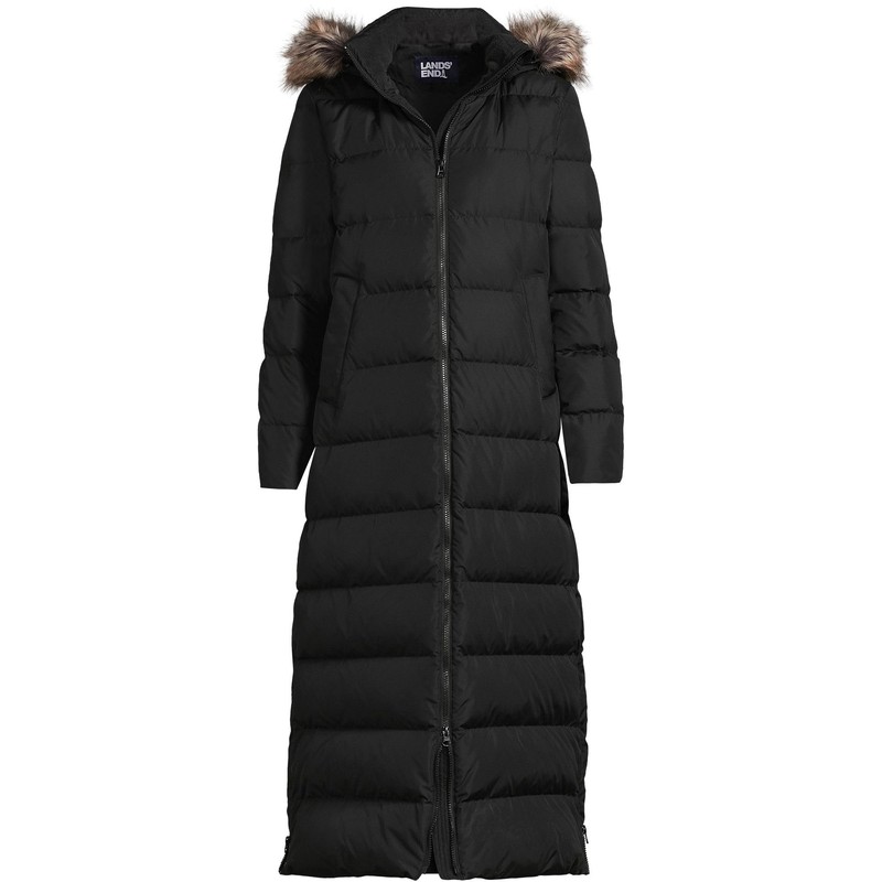 Lands' End Womens Maxi Down Coat Black Plus 3x