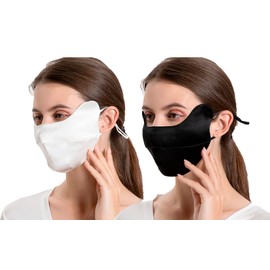 LingDooo 100% Mulberry Silk Lightweight Breathable Face Mouth Mask Cover Sunscreen Wind Against Dust Washed Reusable (Color#2)