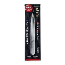 Green Bell Craftsmanship Premium Stainless Steel Hair Tweezers, Angled Tip (Pack of 1) x 3 Pieces
