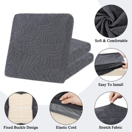 HEBE Outdoor Patio Cushion Covers Set of 10 Waterproof Stretch Seat Cushion Cover for Patio Furniture Clearance Outdoor Sofa Cushion Cover Replacement Couch Slipcovers Chair Seat Cover