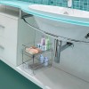 COKIHOM 1-Pack 2-Tier Clear Pull-Out Organizer with Track for Bathroom