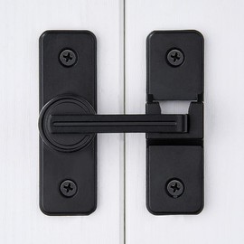 INIRET 2 Packs Barn Door Latches,Heavy Sliding Barn Door Latches Door Lock,Door Security Sliding Door Latch Lock fo Cabinets Bathroom Barn Door Garden Window Garage Door (Black)