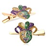 Mardi Gras Hair Clips Accessory Festive Rhinestone Glitter Rhinestone Mask