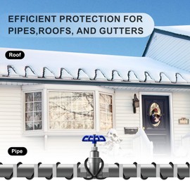 HEATIT 8PLSR Intelligent Commercial and Industrial Grade Self-Regulating Heat Cable, Frost Protection for Water Pipes and Snow Melting on Roofs,60 Ft Cable, 120V, 8 Watts/Ft