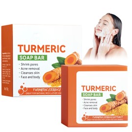 Kurkuma Aufhellende Seife,Turmeric Kojic Acid Soap,Turmeric Brightening Soap,Entfernen Sie Mitesser, Akne und Pickel aus dem Gesicht