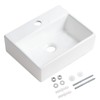 KARAMAG Small Vessel Sink 15"x12" Wall Mount Bathroom Sink Rectangular