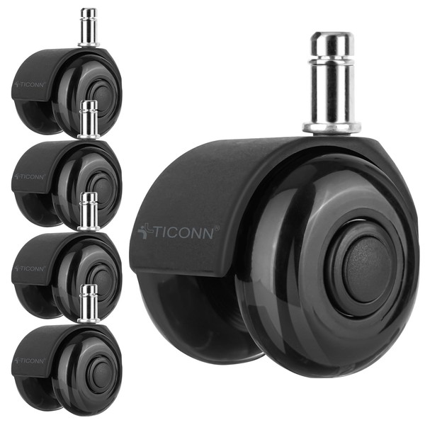 TICONN Office Chair Caster Wheels 2" Dual Wheels Set of
