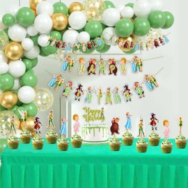 Petr Pan Theme Birthday Party Supplies – Neverland Adventure Decorations for Kids – Fun Pirate & Fairy Tale Party Set for Boys and Girls